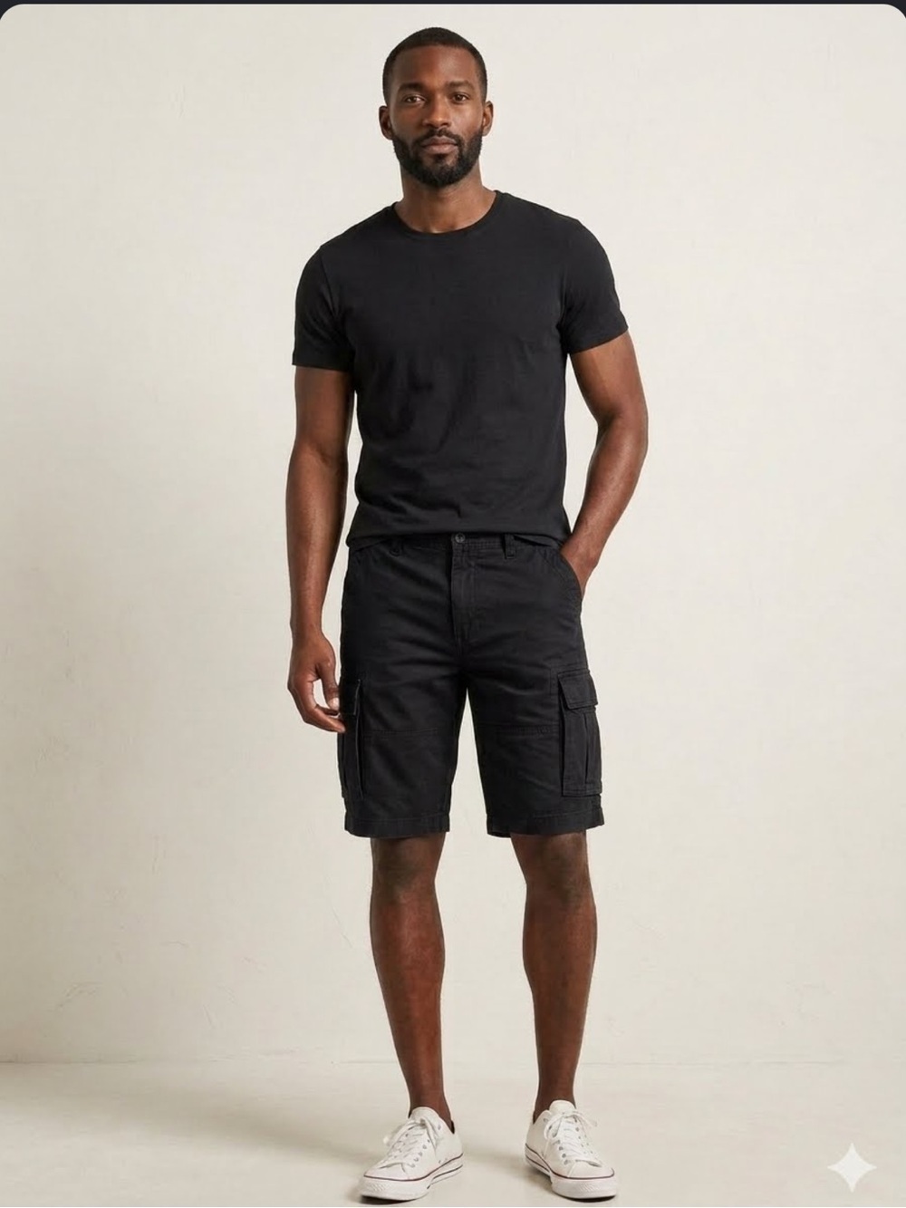 Wicked Stitch Black Cargo Shorts men’s 36